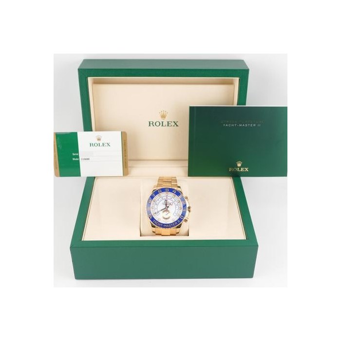 Rolex Yacht-Master II116688 Yacht-Master II 44mm 18K Yellow Gold White Dial Box and Papers 2016