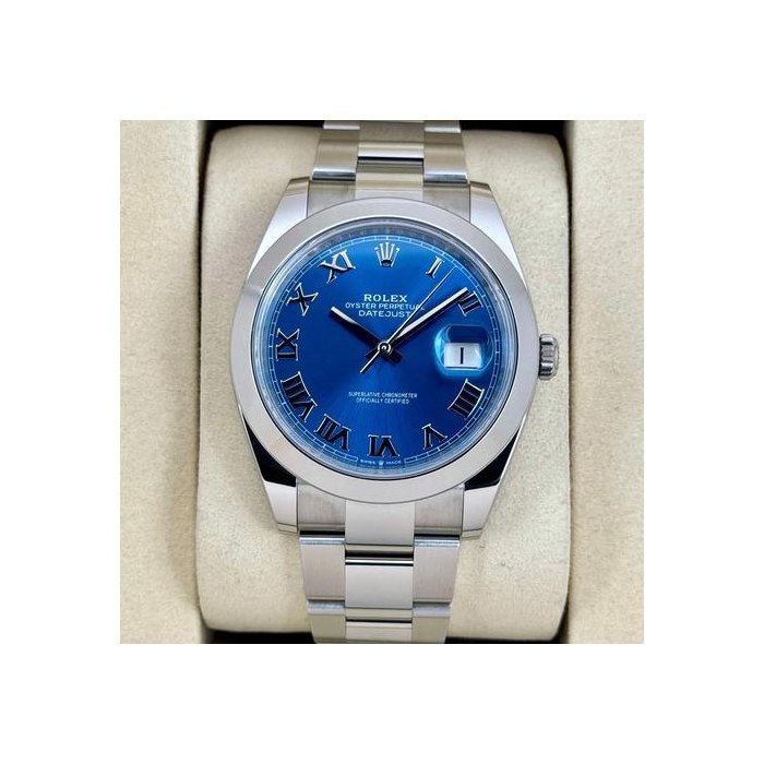 Rolex DatejustNEW 2025 Datejust 41mm 126300 Stainless Steel Oyster Blue Roman Numeral Dial