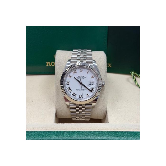 Rolex Datejust41 SUPER MINT WHITE ROMAN Ref. 126334
