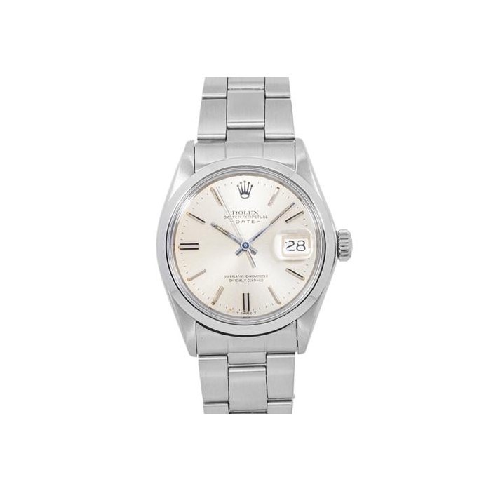 Rolex Oyster Perpetual1500 Oyster Perpetual Date 34 mm Smooth Bezel Silver Dial Oyster 1970