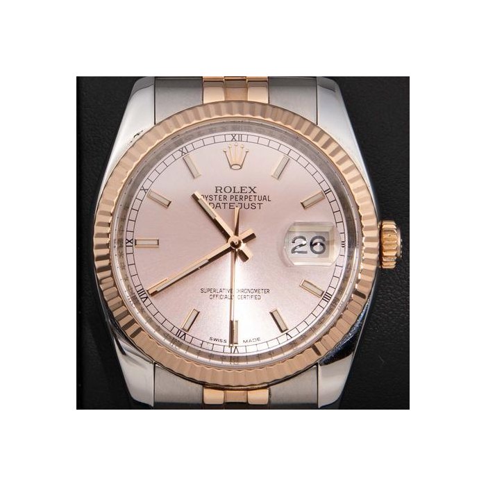 Rolex Datejust36 Original Box & Papers - Factory Pink Salmon Dial Ref. 116231