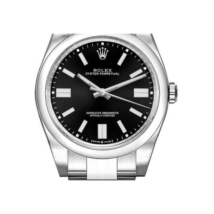 Rolex Oyster Perpetual41mm Black Dial Oyster Stainless Steel Men's Watch 124300-0002 Full Complete Set