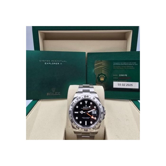 Rolex Explorer II2025 FULL SET Explorer II 42mm 226570 Steel Black Dial