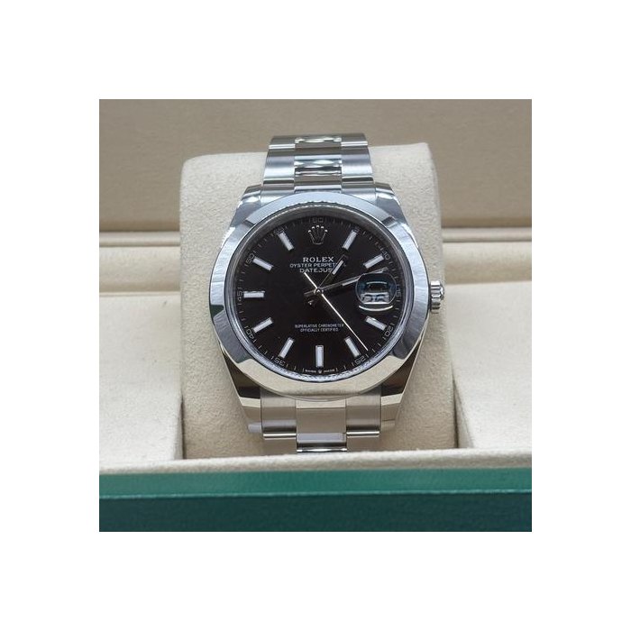 Rolex Datejust41 Datejust 41 Black Dial Smooth Bezel Oyster Unworn Ref. 126300