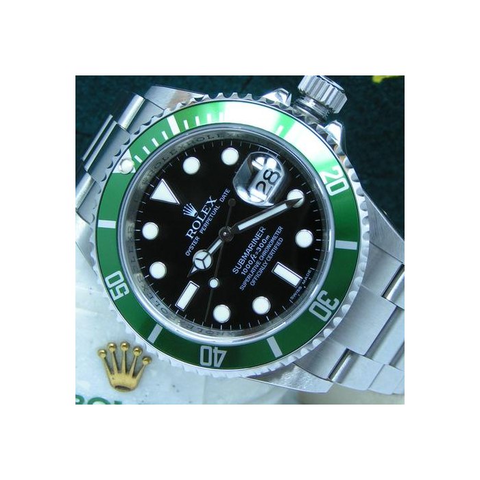 Rolex Rolex Submariner Date2010 Submariner "Kermit" NOS with STICKERS Boxes Papers Black Dial Green Bezel 16610LV, Price & Market Data