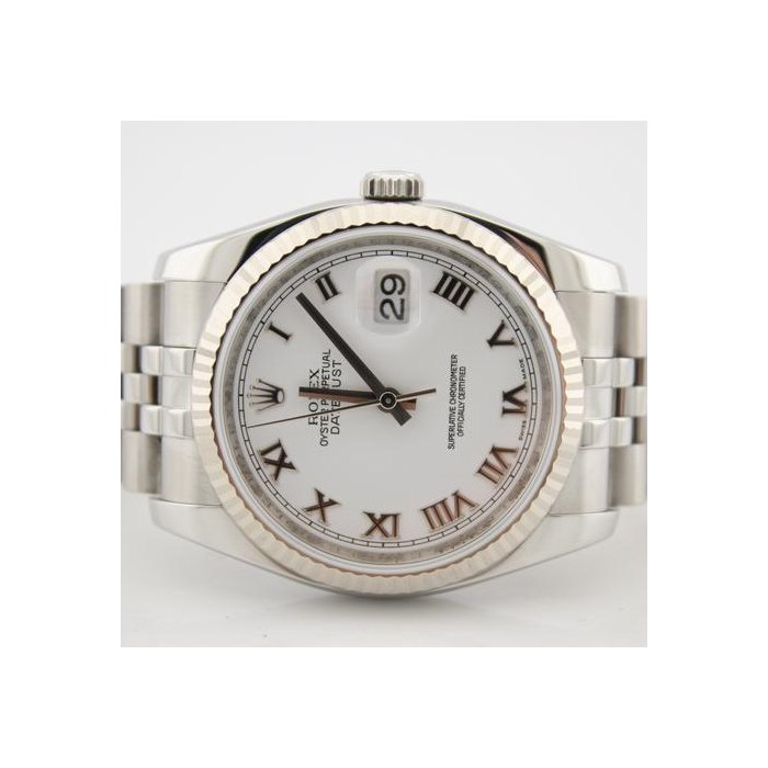 Rolex Datejust36 White Dial Jubilee 18k White Gold and Steel 116234