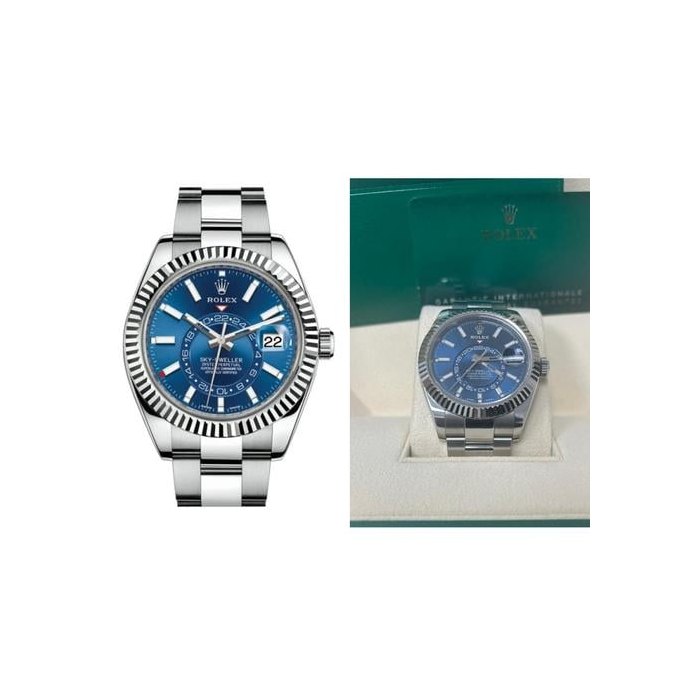 Rolex Sky-Dweller18k White Gold 42mm Blue Dial Steel Bracelet (326934)