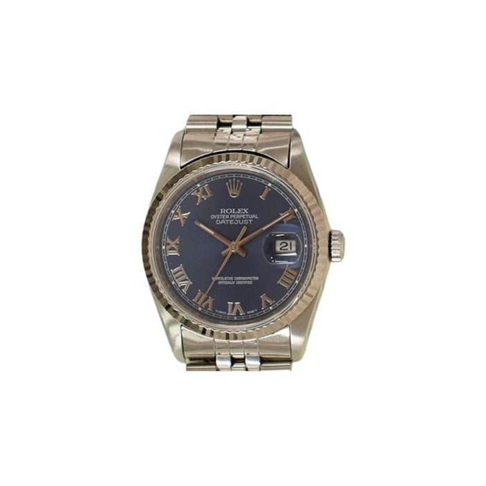 Rolex Datejust36 Stainless Steel and White Gold Blue Roman Dial 16234 Ref. 116234