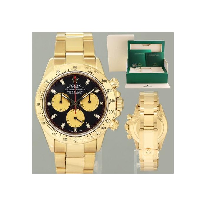 Rolex Daytona2008 Rolex Daytona 116528 Black Paul Newman Cosmograph Yellow Gold 40mm Watch