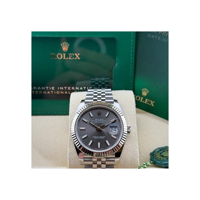 Rolex DatejustUnworn 2024 126334 Datejust 41mm Grey Rhodium Index / Stick Dial on Jubilee Bracelet