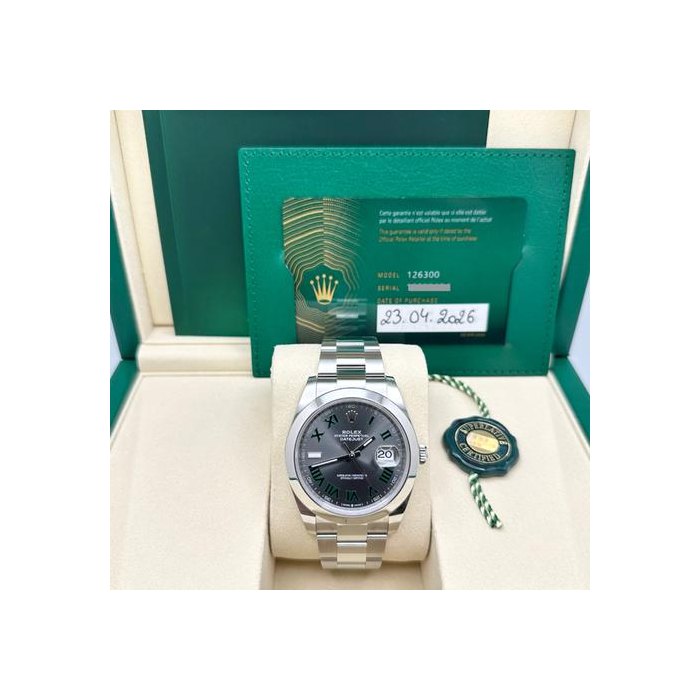 Rolex Datejust2026 NEW Rolex Datejust 41 126300 Slate Wimbledon Dial Stainless Steel Box Paper