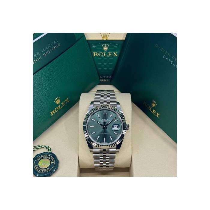 Rolex DatejustUnworn 2026 Datejust 41mm Stainless Steel Green Jubilee 126334-0028
