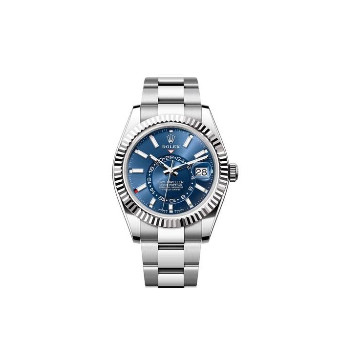 Rolex Sky-DwellerBlue Dial Fluted Bezel Stainless Steel Oyster Bracelet Ref. 336934