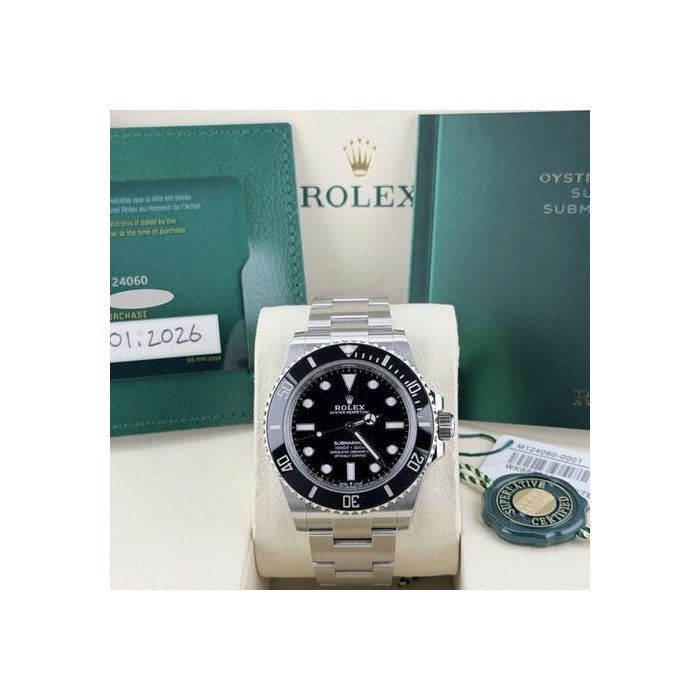 Rolex Submariner (No Date)2026 Rolex Submariner No Date 124060 41mm Black Ceramic Steel Box Paper
