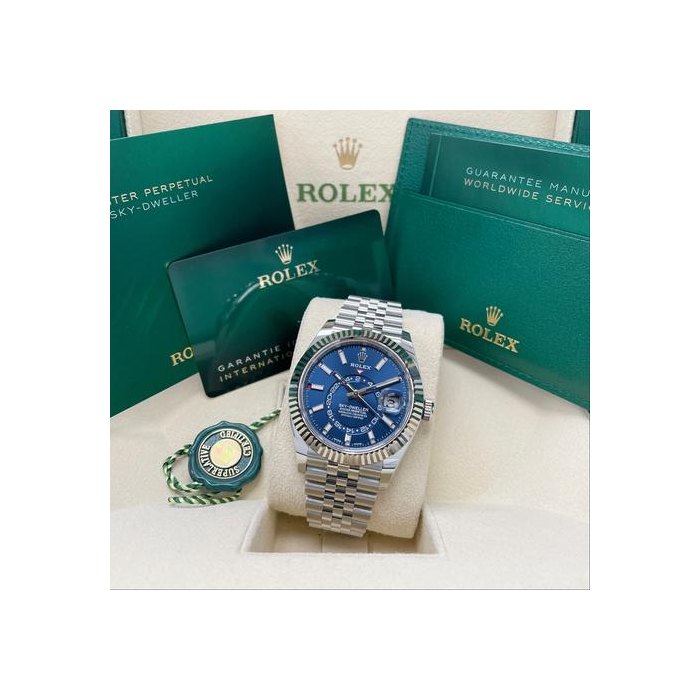 Rolex Sky-DwellerUNWORN 336934 Sky-Dweller Blue Dial Stainless Steel 42mm Jubilee Bracelet Full Set Unworn Complete Box & Papers