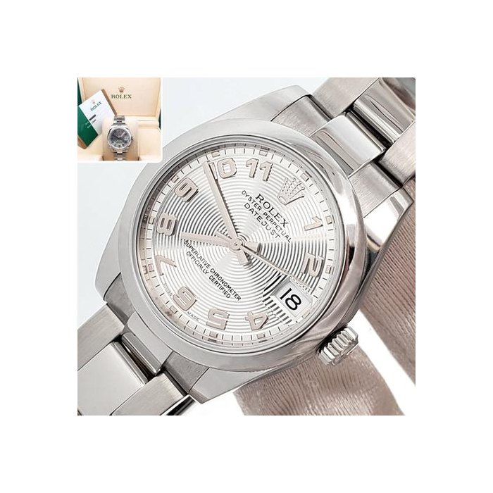 Rolex Datejust31mm Silver Concentric Dial Steel Watch 178240 Box Papers