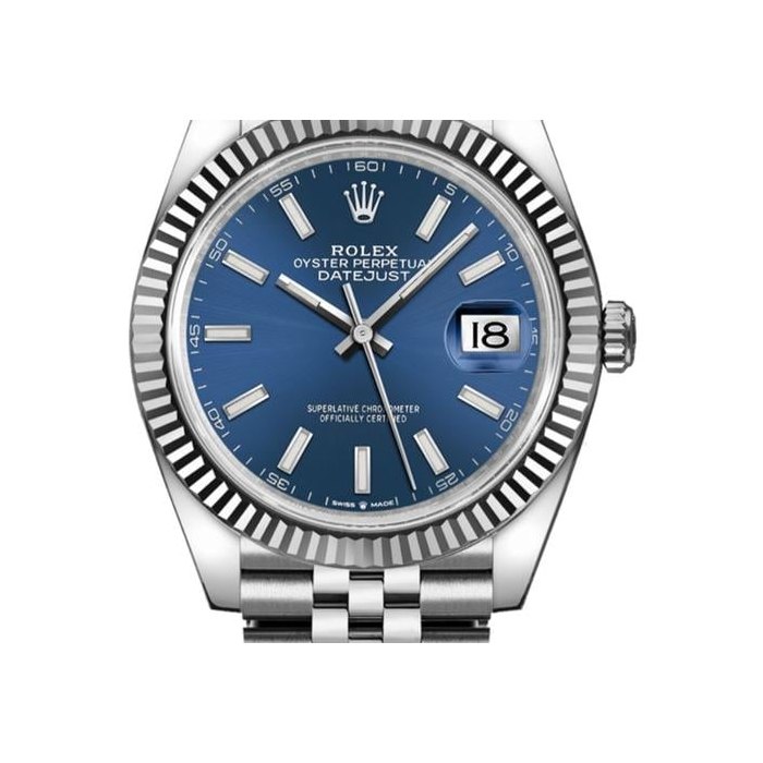 Rolex Datejust41mm Blue Dial Stainless Steel & 18k Gold Jubilee Men's Watch 126334-0002 Complete Full Set