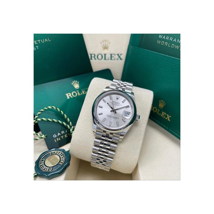 Rolex DatejustUNWORN Datejust 31mm 278240 Silver Index Dial Jubilee Bracelet Stainless Steel Smooth Full Set Complete Box & Papers
