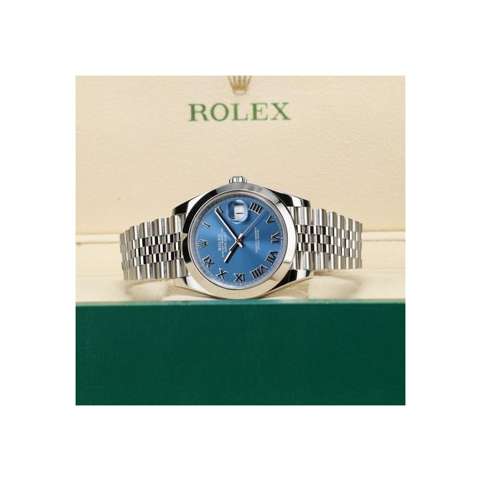 Rolex Datejust41 (’25) Roman Blue Dial Smooth Jubilee 126300 FULL SET