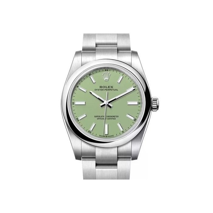 Rolex Oyster PerpetualUnworn 2026 34mm Pistachio Dial Oyster Bracelet Ref. 124200