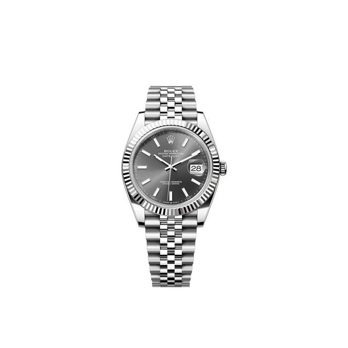 Rolex Datejust41 NEW 2025 Rhodium Grey Index Dial Stainless Steel Fluted Jubilee Bracelet Ref. 126334