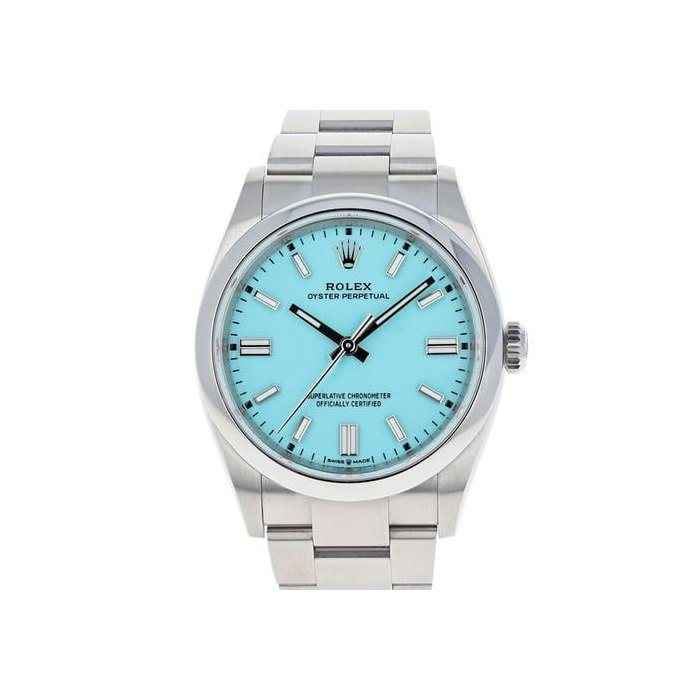 Rolex Oyster PerpetualNEW 2026 AUGUST 126000 Turquoise Tiffany Blue Steel