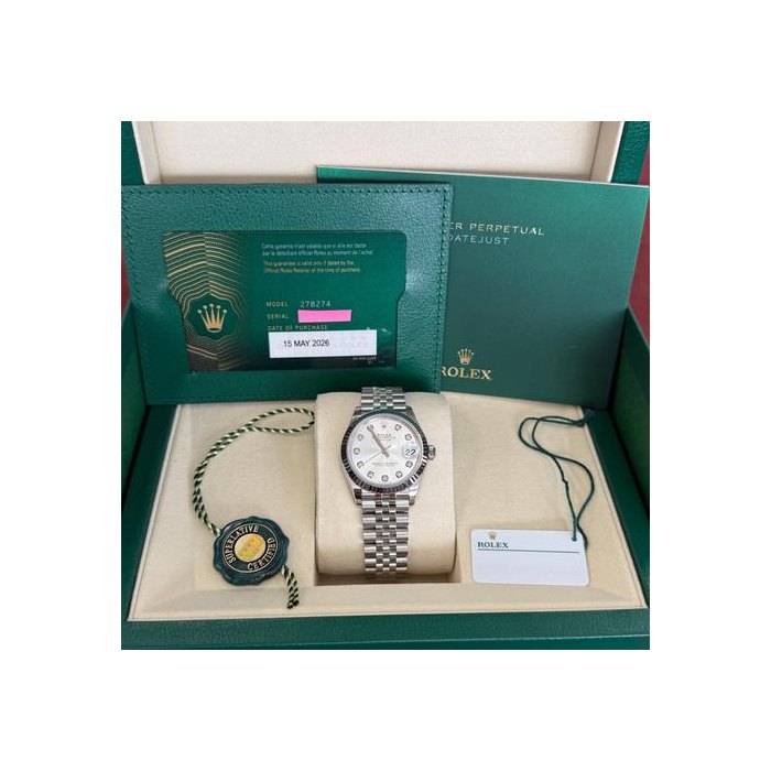 Rolex Rolex DatejustNEW 2026 Datejust 31mm Jubilee Silver Diamond Dial 278274, Price & Market Data