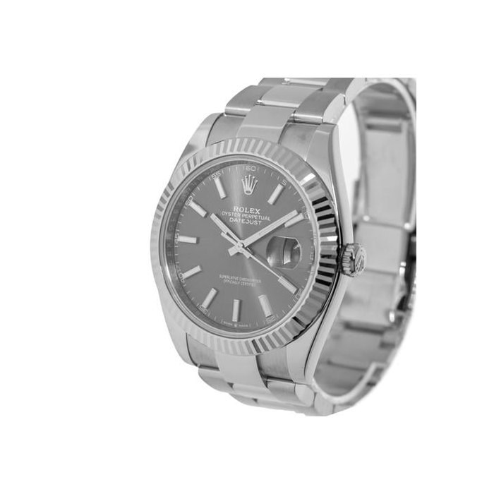 Rolex DatejustII 41mm Steel Rhodium Index Dial 18K White Gold Fluted Bezel 126334 Full Set Brand New Ref. 126334 LC100