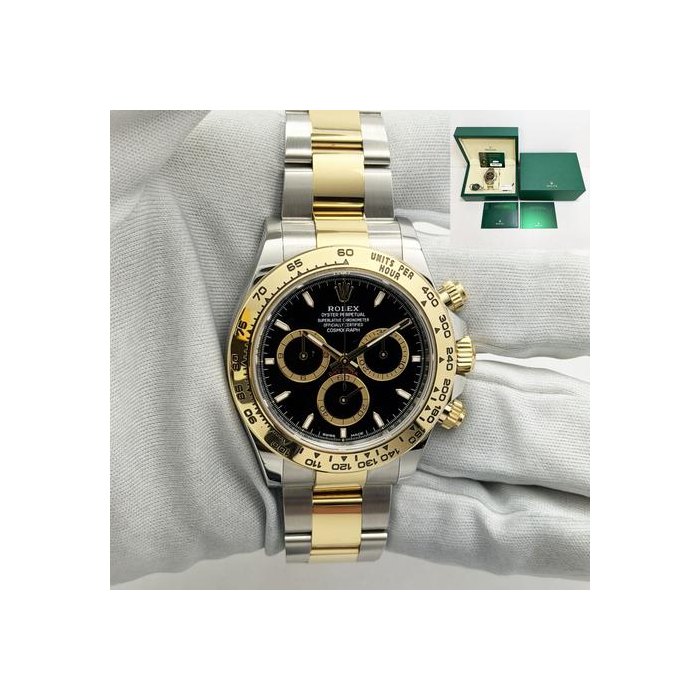 Rolex Daytona2025 Rolex Daytona 126503 40MM Black Dial Two-Tone 18K Yellow Gold Box PaperDaytona