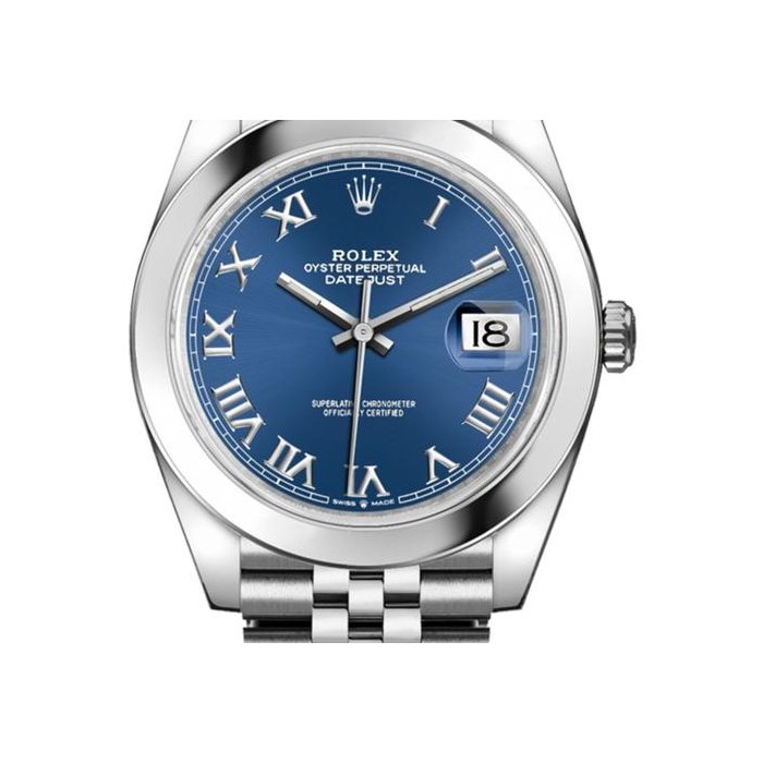 Rolex Datejust41mm Blue Dial Stainless Steel Jubilee Bracelet Automatic Men's Watch 126300-0018 Full Complete Set
