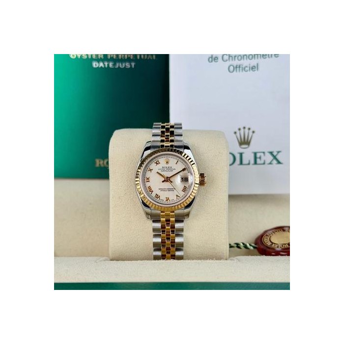 Rolex Rolex Lady-Datejust26mm 2006 White Motif Roman Fluted Jubilee Preowned 179173, Price & Market Data