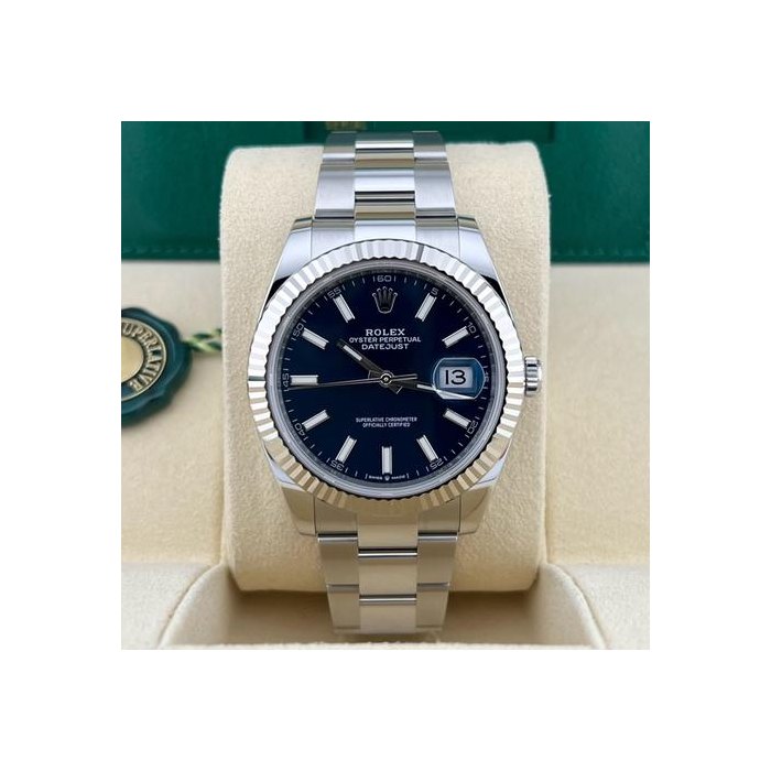 Rolex DatejustIn Stock Datejust 41 Blue Index Dial 126334 Oyster Bracelet