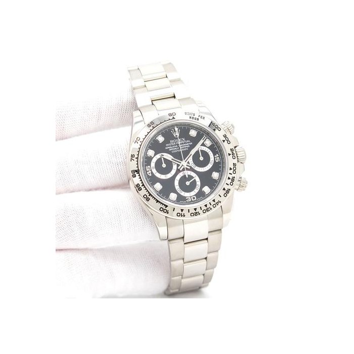 Rolex Daytona116509 Cosmograph Daytona 18K White Gold with Black Diamond Dial
