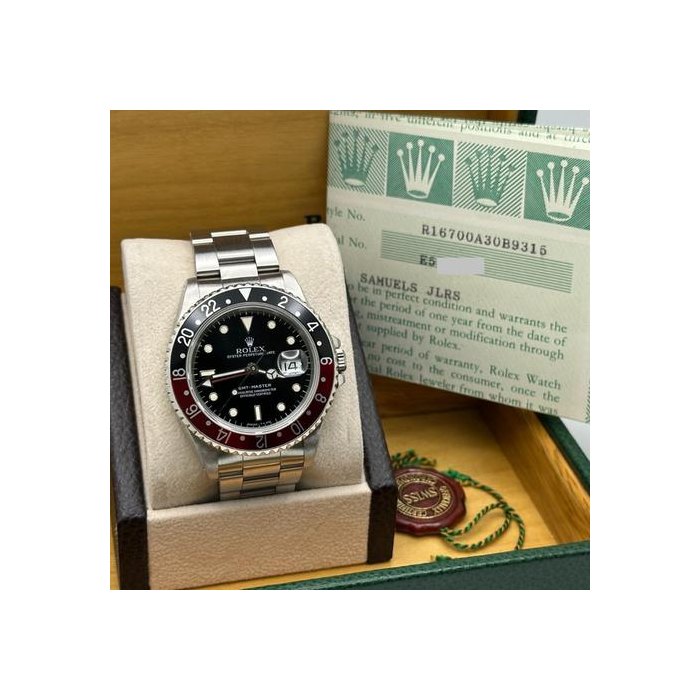 Rolex GMT-Master16700 Coke Red and Black Stainless Steel Box Papers 40mm