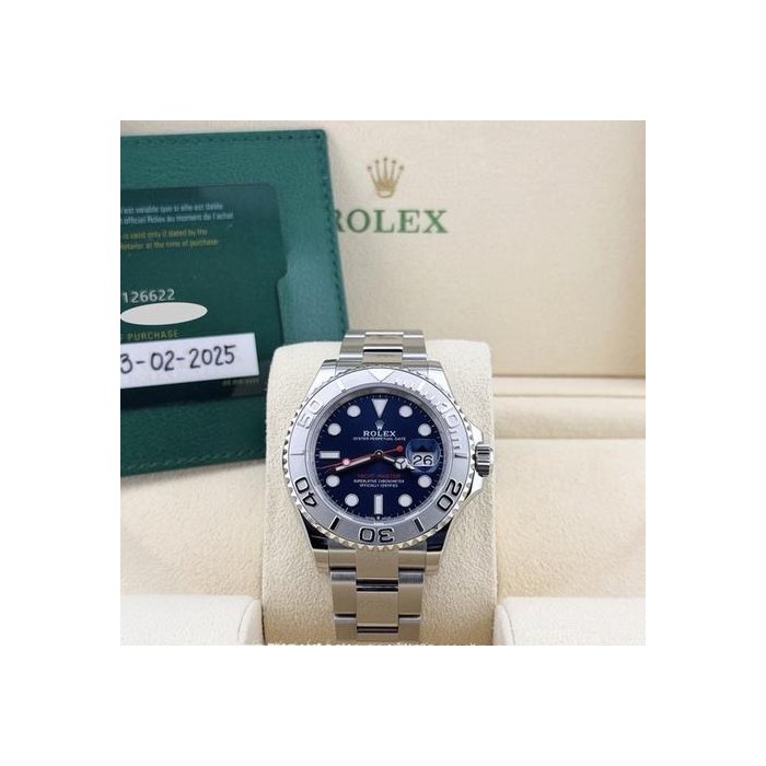 Rolex Yacht-Master2025 Rolex Yacht Master 126622 40mm Blue Dial Platinum Bezel Steel Box Paper