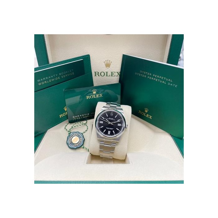 Rolex Oyster PerpetualNEW Oyster Perpetual 41mm 124300 Black Dial Stainless Steel 41mm Oyster Bracelet Full Set Complete Box & Papers