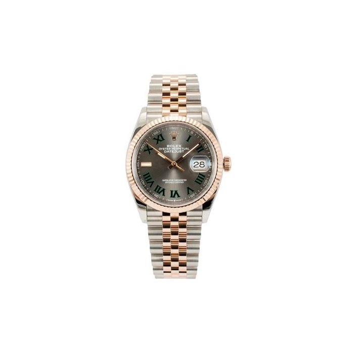 Rolex Datejust36 Wimbledon Jubilee Fluted Rose Gold Steel Watch Ref. 126231