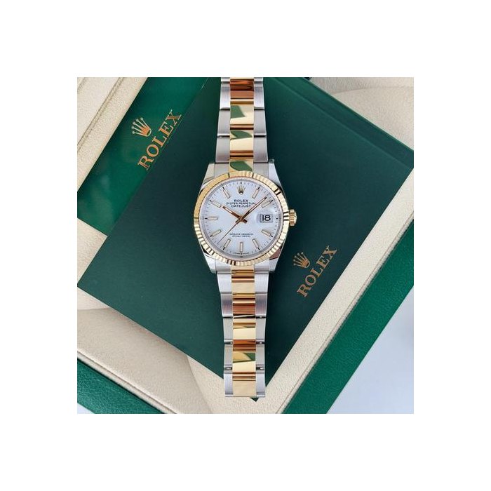 Rolex Datejust36mm UNWORN 2026 White Index Fluted Oyster 126233