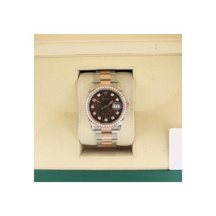 Rolex Datejust2024 Datejust 126281RBR Chocolate Diamond Dial + Bezel TT Rose Oyster 36mm