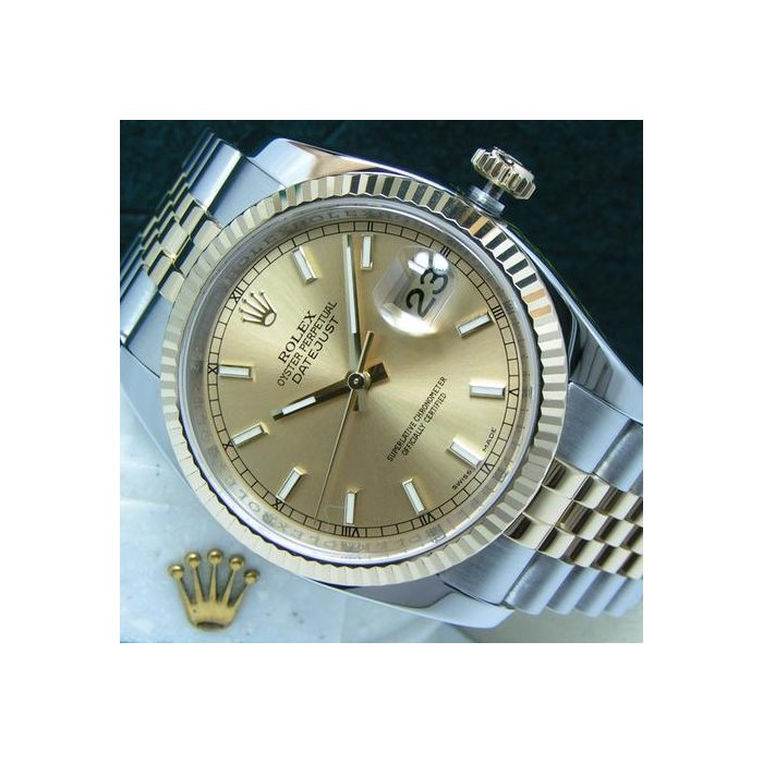 Rolex Rolex Datejust2007 Datejust 36 RARELY WORN Boxes Papers Champagne "Index' Dial Fluted 116233, Price & Market Data