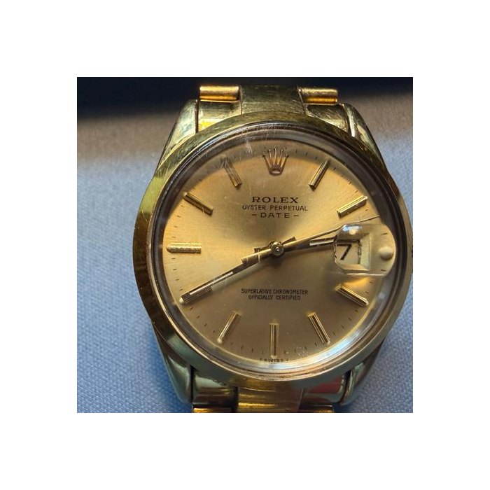 Rolex Oyster PerpetualDate 14k Gold Full Set Excellent Condition One Owner. Ref. 15505