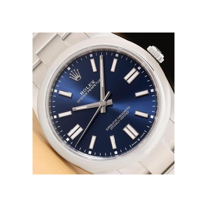 Rolex Oyster Perpetual2025 Card Rolex Oyster Perpetual 41mm 124300 Blue Steel Oyster Band Watch
