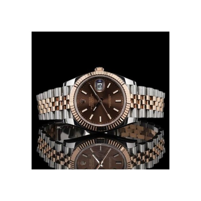 Rolex Rolex Datejust41 Rose Gold Two Tone Chocolate Fluted 126331 FULL SET, Price & Market Data