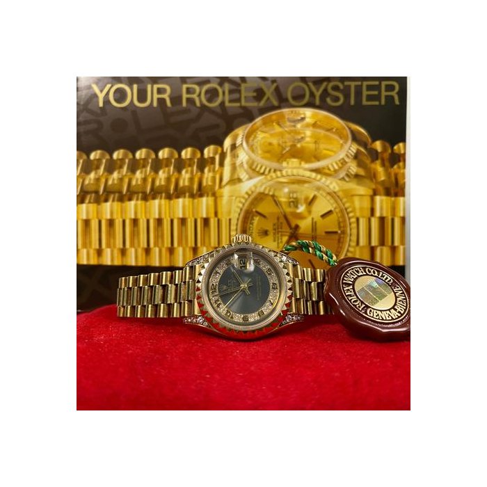 Rolex Rolex Lady-DatejustUNPOLISHED 1995 Very Good Condition Lady-Datejust President Myriad Diamond Dial 69188 Yellow Gold, Price & Market Data