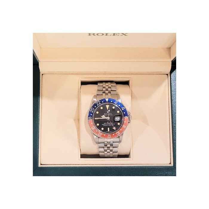 Rolex GMT-Master1966 Pepsi GMT-Master 1675 Black Matte Dial SS Jubilee No Papers 40mm