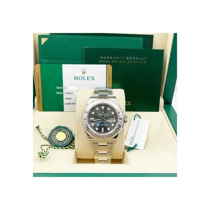 Rolex Yacht-Master116622 40mm Rhodium Dial Platinum Steel Box Paper 2018