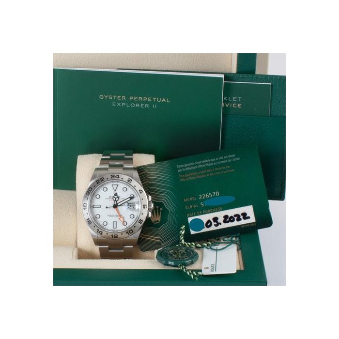 Rolex Explorer II2022 Full Set 226570 Steel White Dial 42mm