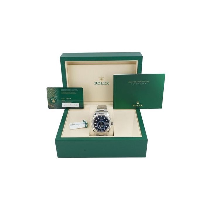 Rolex Sky-Dweller326934 Sky-Dweller 42mm Blue Index Dial Oyster Bracelet Box & Papers 2021