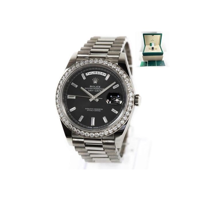 Rolex Day-Date2016 Rolex Day-Date President 228349RBR 40MM Black Baguette Factory Diamond B/pDay-Date