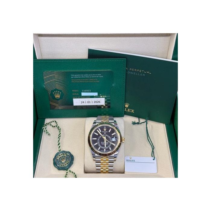 Rolex Sky-DwellerUNWORN 2026 Two-Tone Jubilee Black Dial 336933 - Full Set